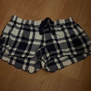 Aerie Plaid PJ Shorts - Black and White